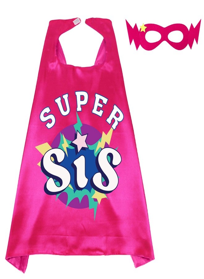 D.Q.Z Superhero-Capes and Masks for Kids, Big Sister Gifts for Girls' Role Play New Sibling Birthday Family Party (Rose) - Image 1